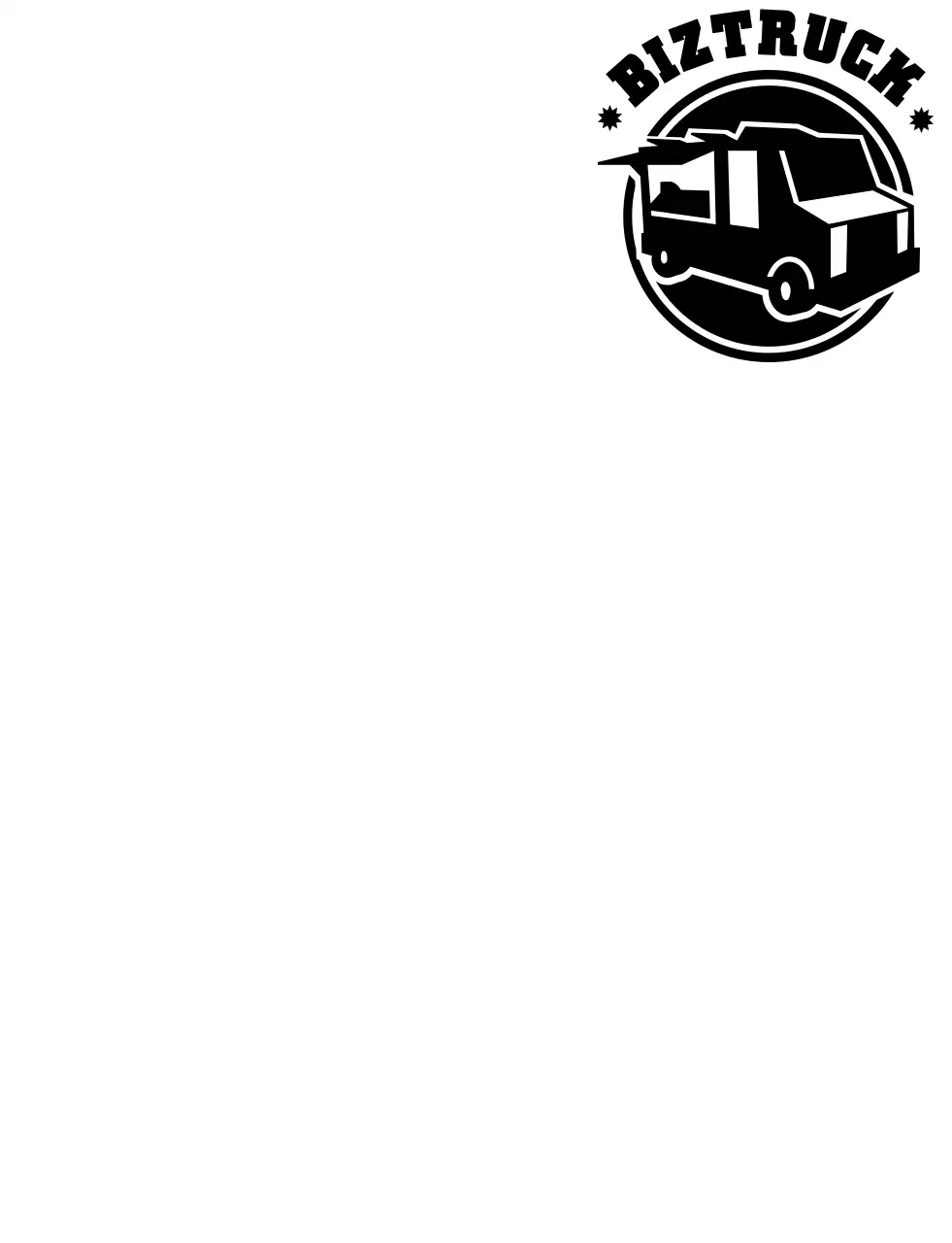 Concept van een voedseltruck met een eenvoudig zwart vrachtwagenillustratie-logo