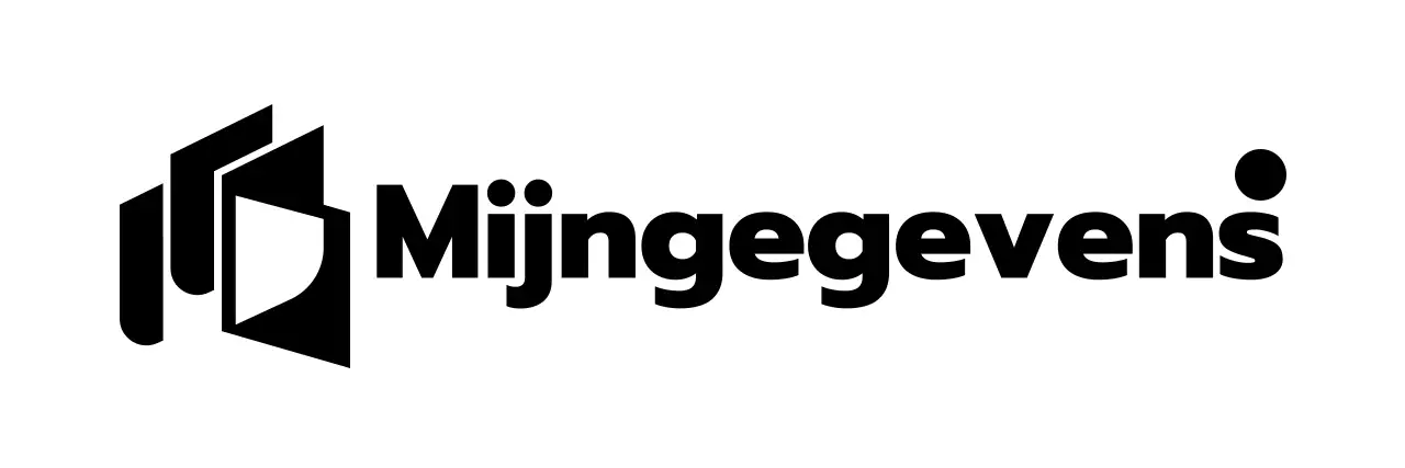 Bedrijfslogo voor gegevensbeheer met eenvoudige zwarte symbolen