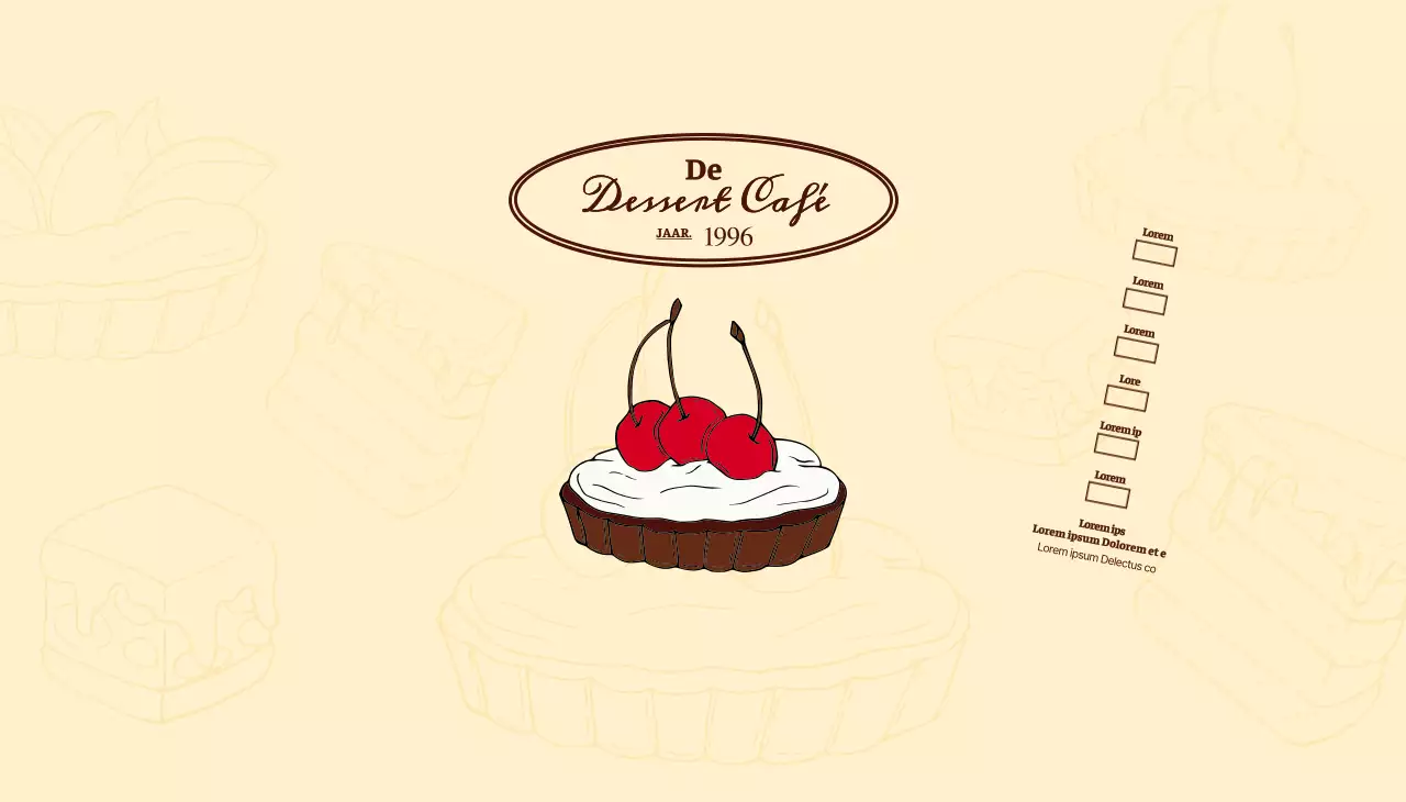 Promoot en informeer cafés met een emotioneel logo in roodbruin en lichtgeel