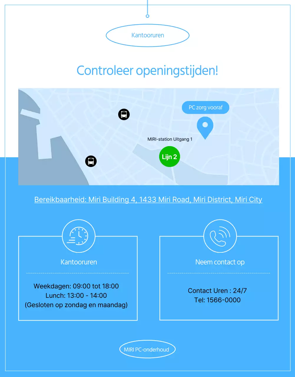 Promoot je productreparatiecentra en diensten met een strakke, blauwe look