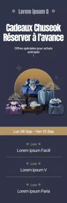 Bannière cadeau Obon en bleu marine