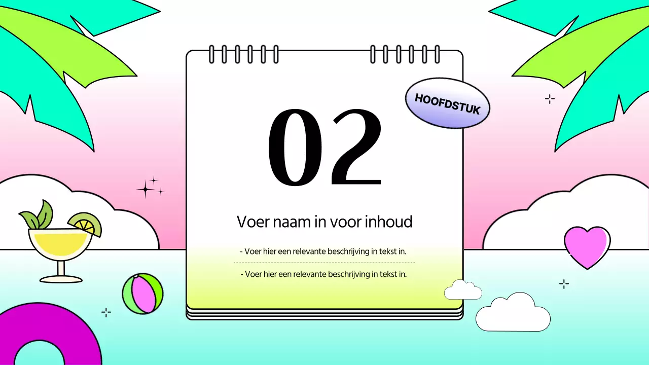 Kitscherig strategierapport met een vakantiedagboekconcept