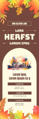 Promoot een muziekfestivalevenement in de herfst met een bruine achtergrond