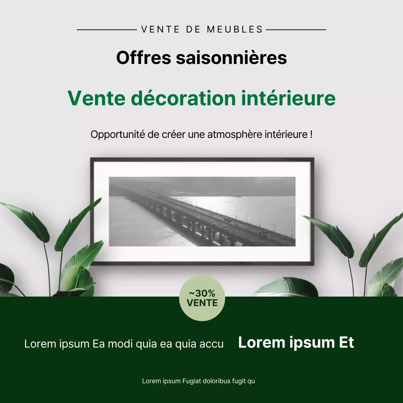 La photographie verte met en valeur le mobilier propre Promouvoir votre événement