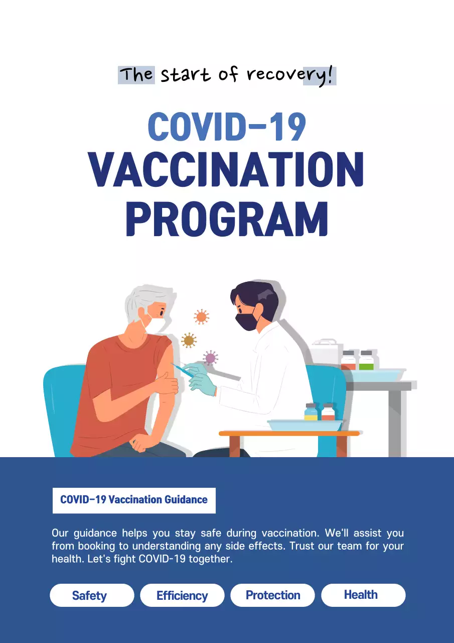Blue Modern Vaccination Guide Poster
