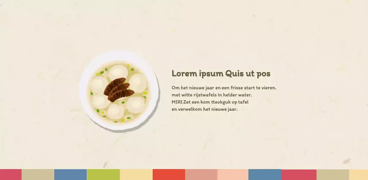 Traditioneel Koreaans restaurant concept coupon kalender in beige en bruin