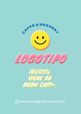 Blu rosa illustrazione carino caffè promozione