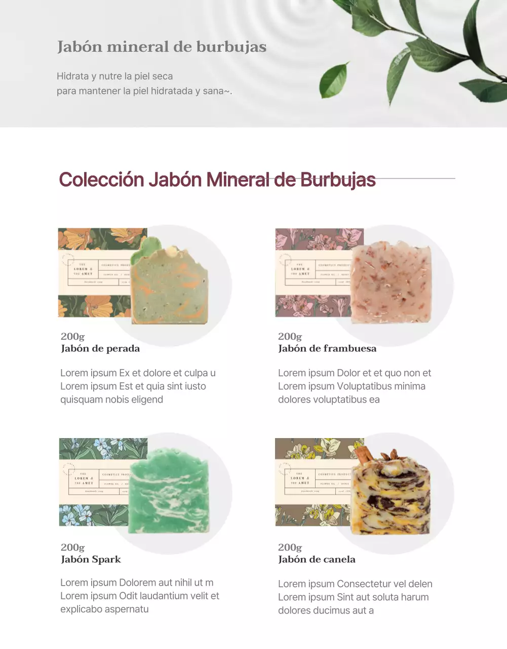 Jabón natural limpiador mineral rosa claro
