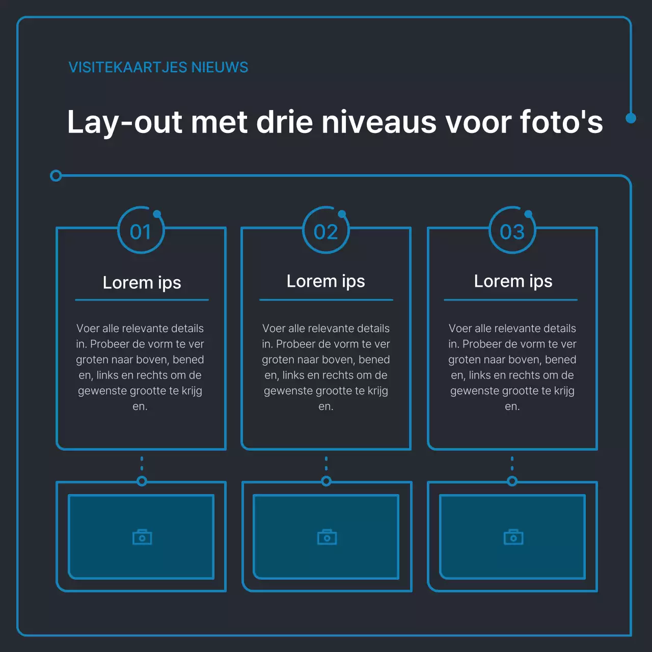 Eenvoudige geometrische vormen in zwart en blauw voor bedrijven