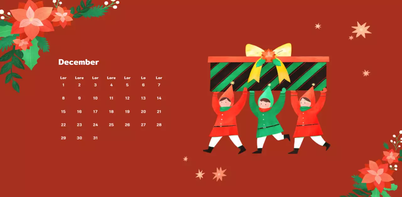 Een warme, geïllustreerde nieuwjaarskalender