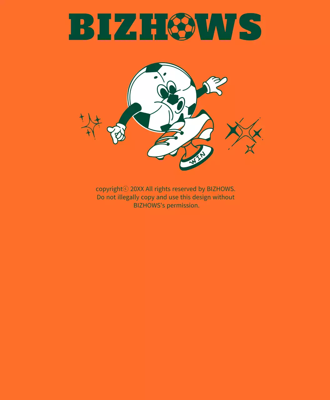 サッカーボールキャラクターが優勝カップを見て好きなサッカー同好会Tシャツ