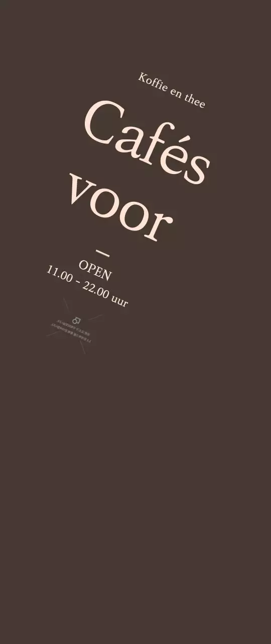 Kleine cafe opening promotie op bruine achtergrond