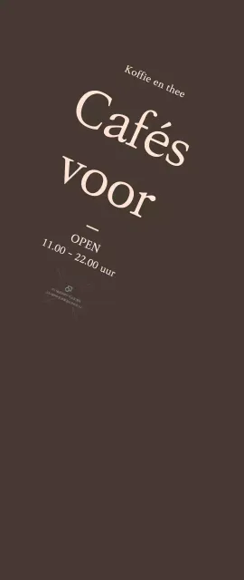 Kleine cafe opening promotie op bruine achtergrond