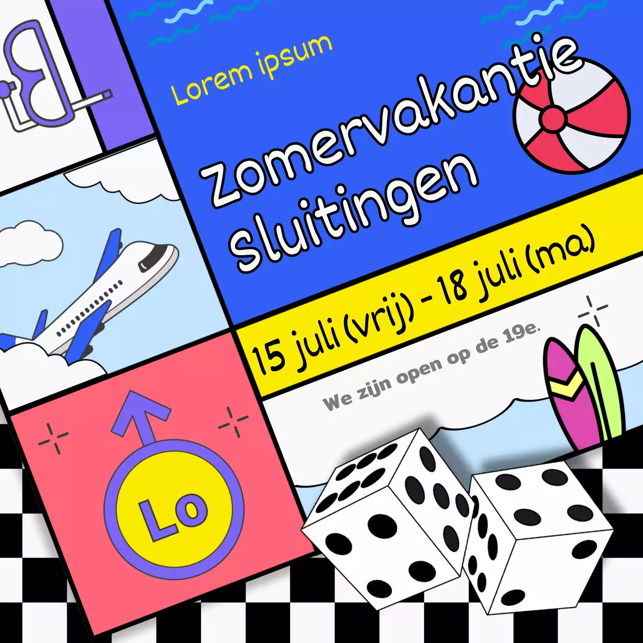 Een gids voor zomervakantie sluitingen met knallers van zwart en blauw