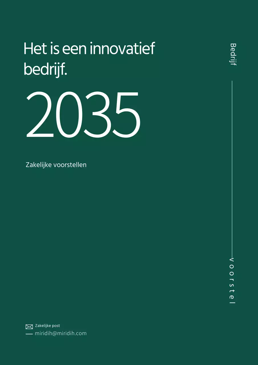 Eenvoudig, strak zakelijk voorstel in donkergroen