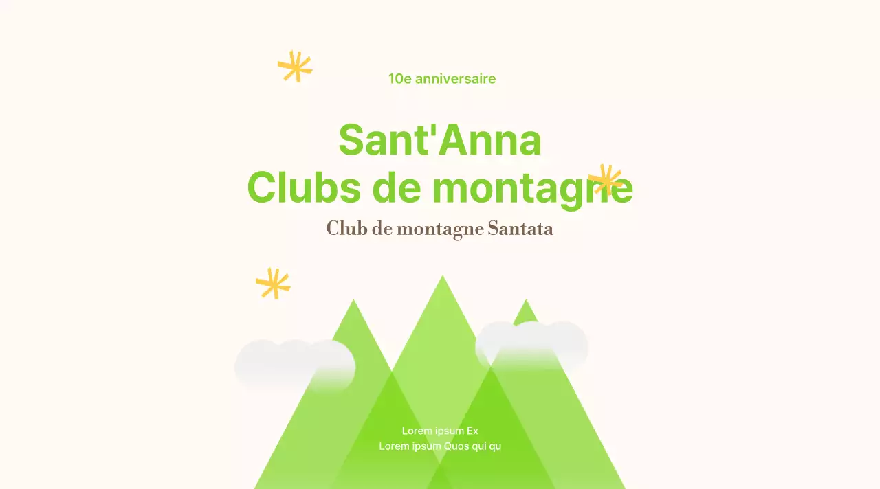 Un club de montagne vif et jeune en jaune et chartreuse