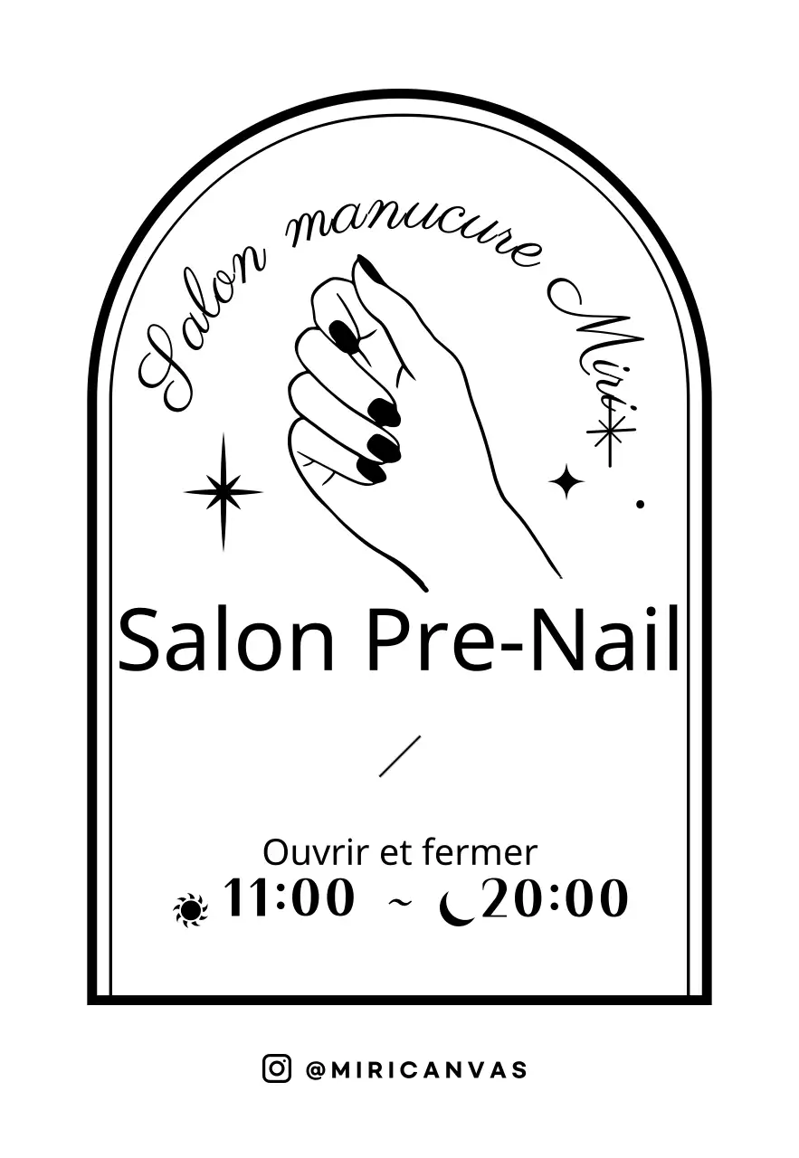 Illustration d'un salon de manucure avec badge à la main