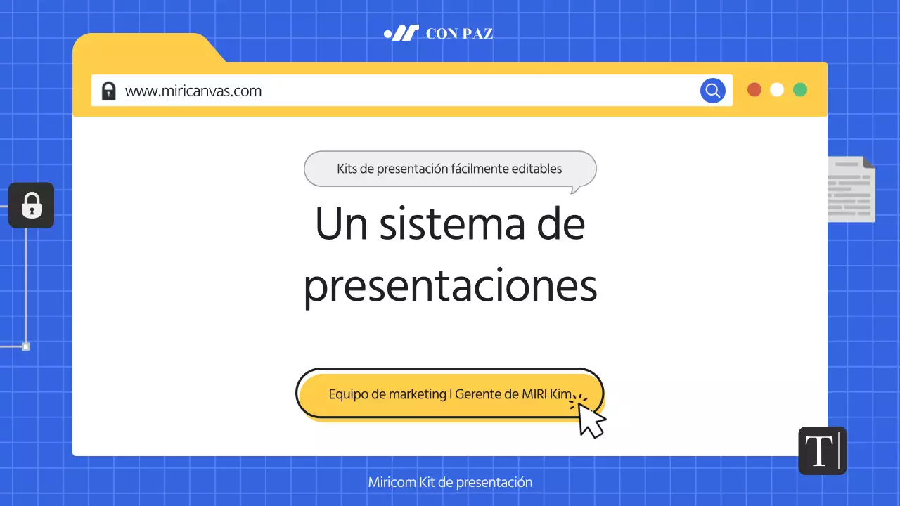 Un sencillo membrete azul y amarillo