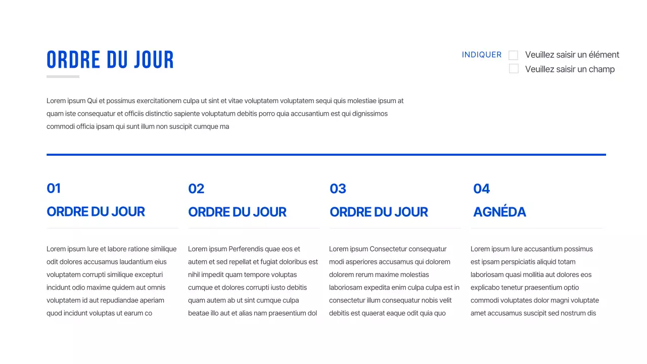 Un agenda simple en bleu