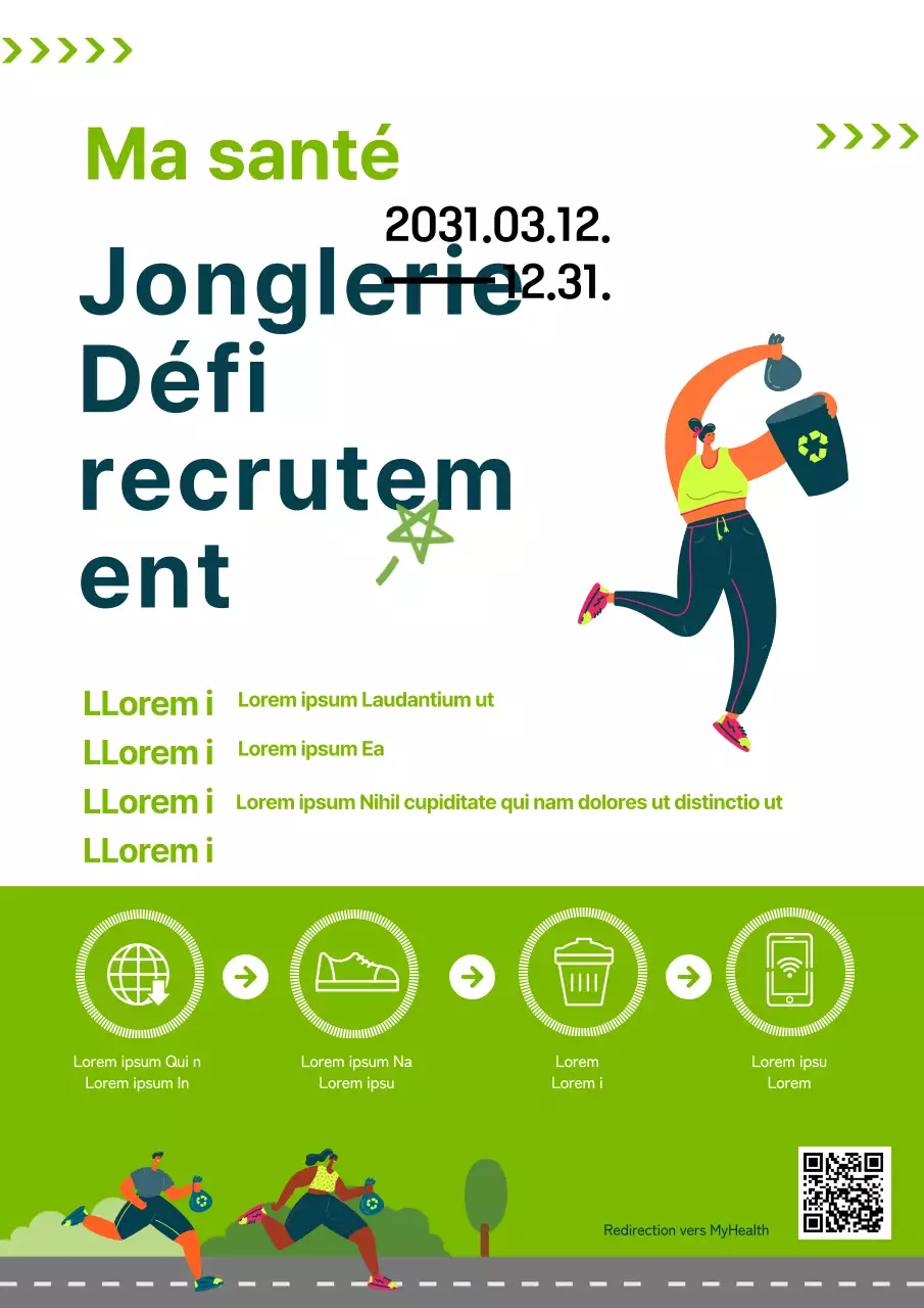 Recrutement de jongleurs verts, blancs et soignés