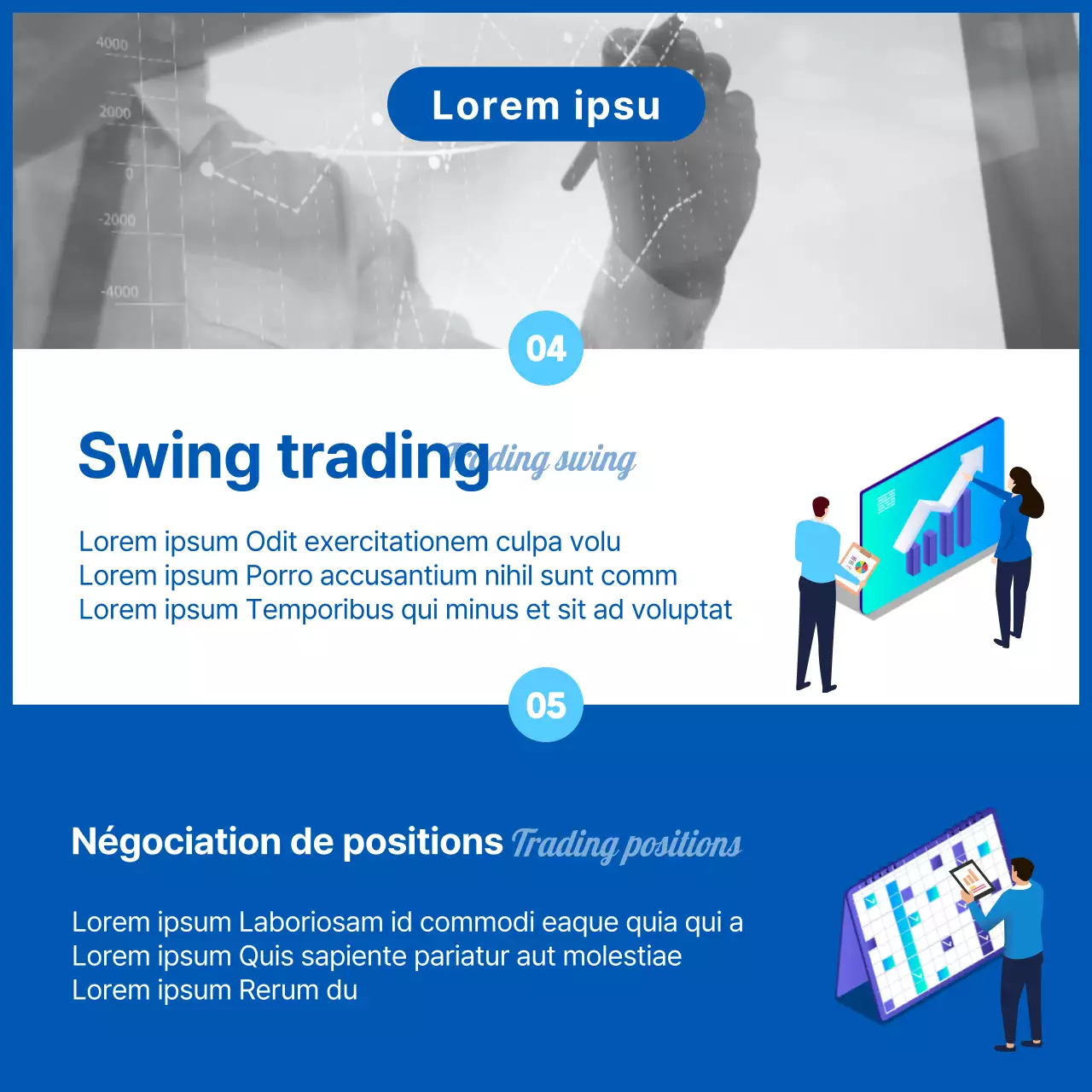 Surligner les illustrations et les photos en bleu Glossaire des termes boursiers