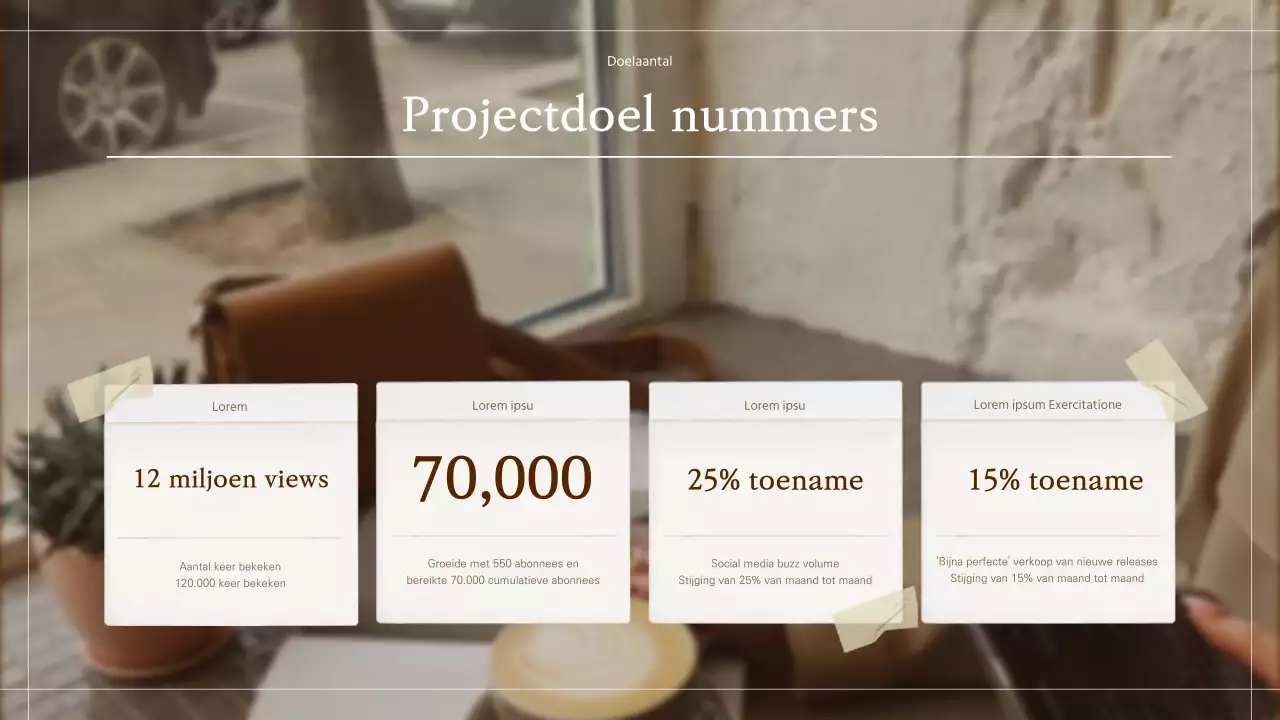 Album Scrapbooking Concept Film Voorstel in Beige Bruin