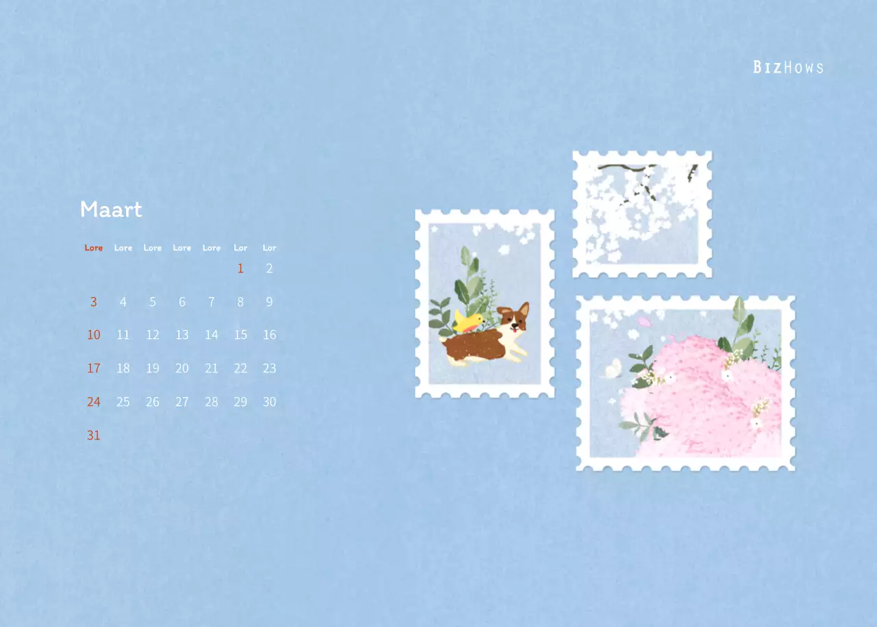 Stempelillustraties met een warm concept