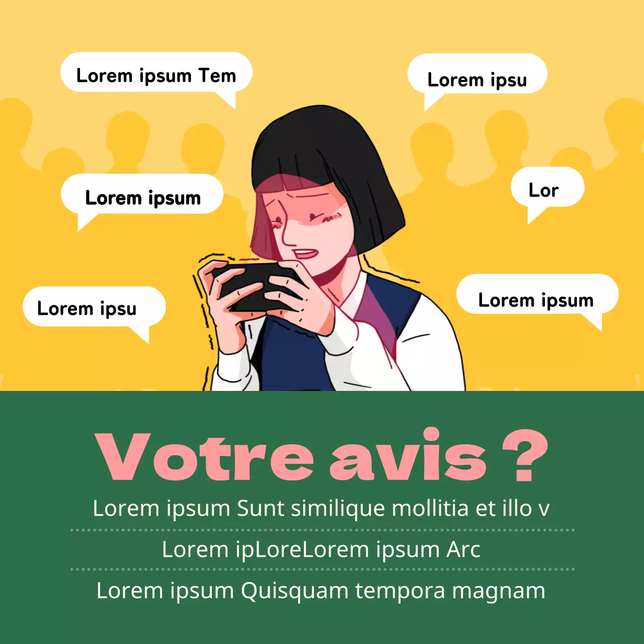 Carte d'évaluation à face jaune et verteNouvelle conception