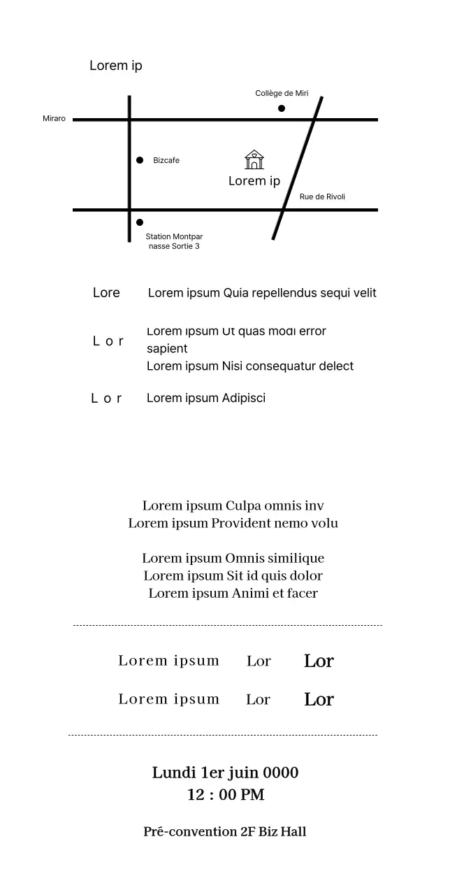 Invitation de mariage en forme de demi-cercle sur fond blanc-noir