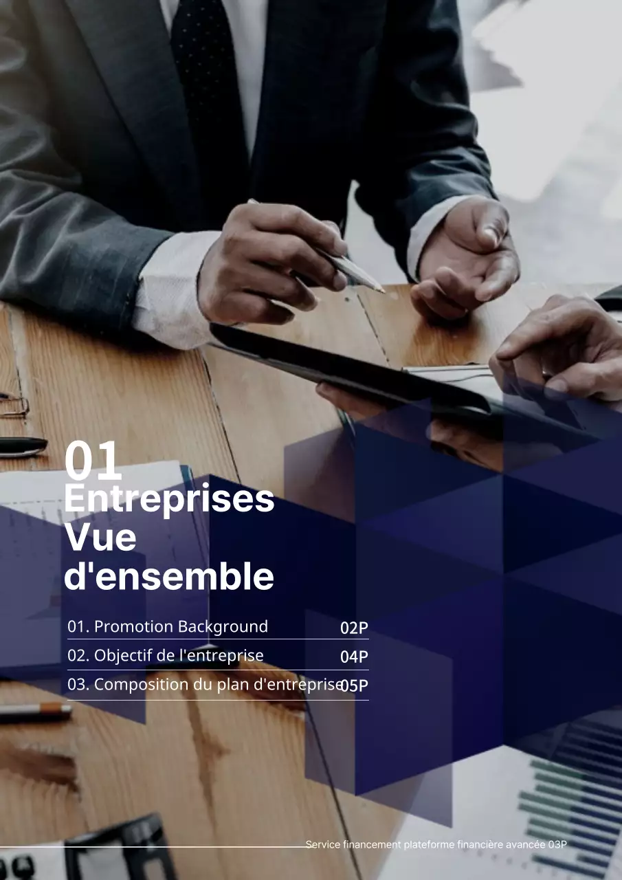 Bleu marine Simple Business Corporate Finance P2P Business Plan