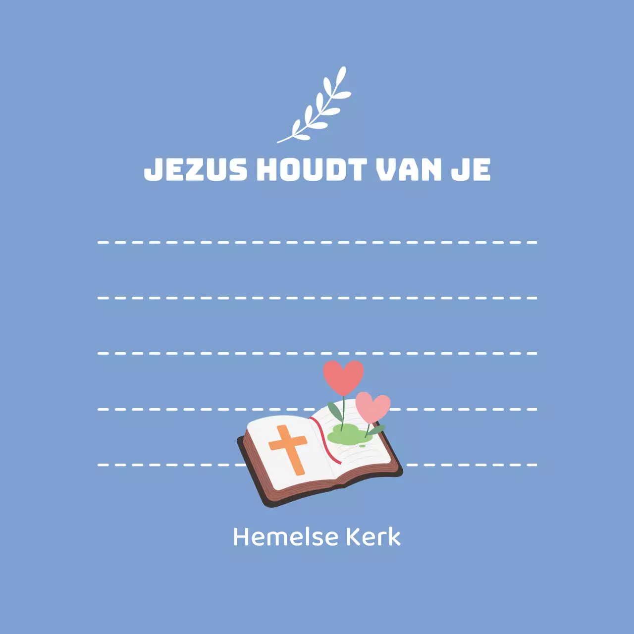 Blauwe eenvoudige illustratie kerk briefpapier