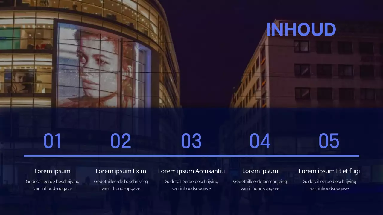 Een schoon, blauw voorstel voor advertentiemedia