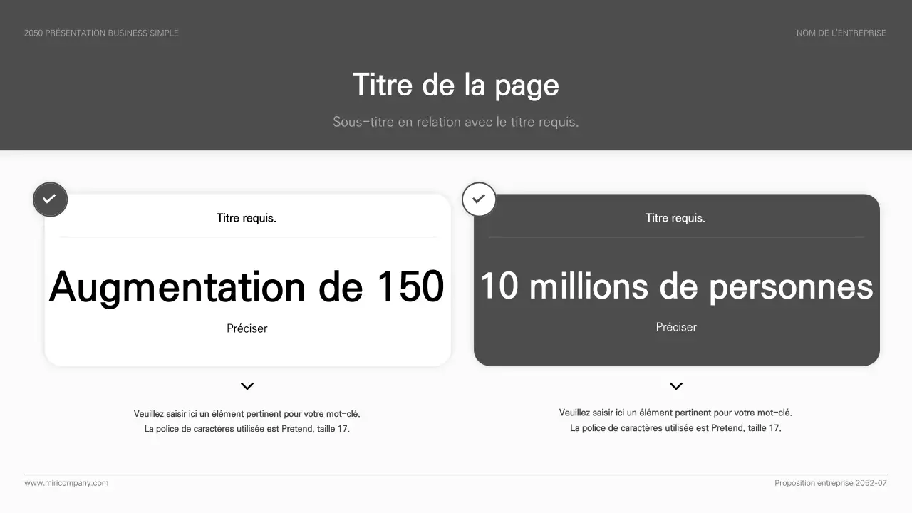 Présentation d'entreprise simple, de style basique, en noir et blanc