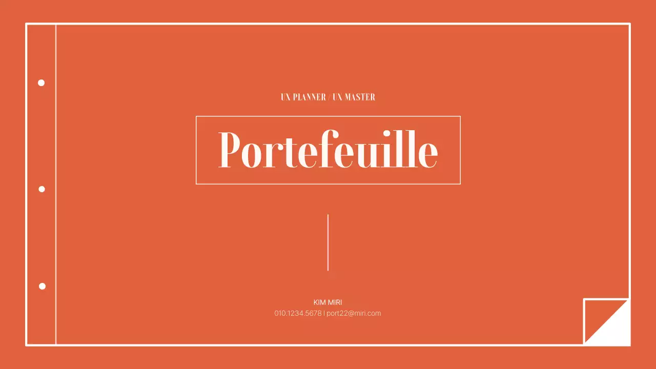 Un portfolio simple et organisé pour un étudiant universitaire en orange