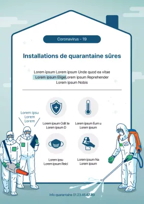 Signalisation de l'installation de quarantaine sur fond bleu