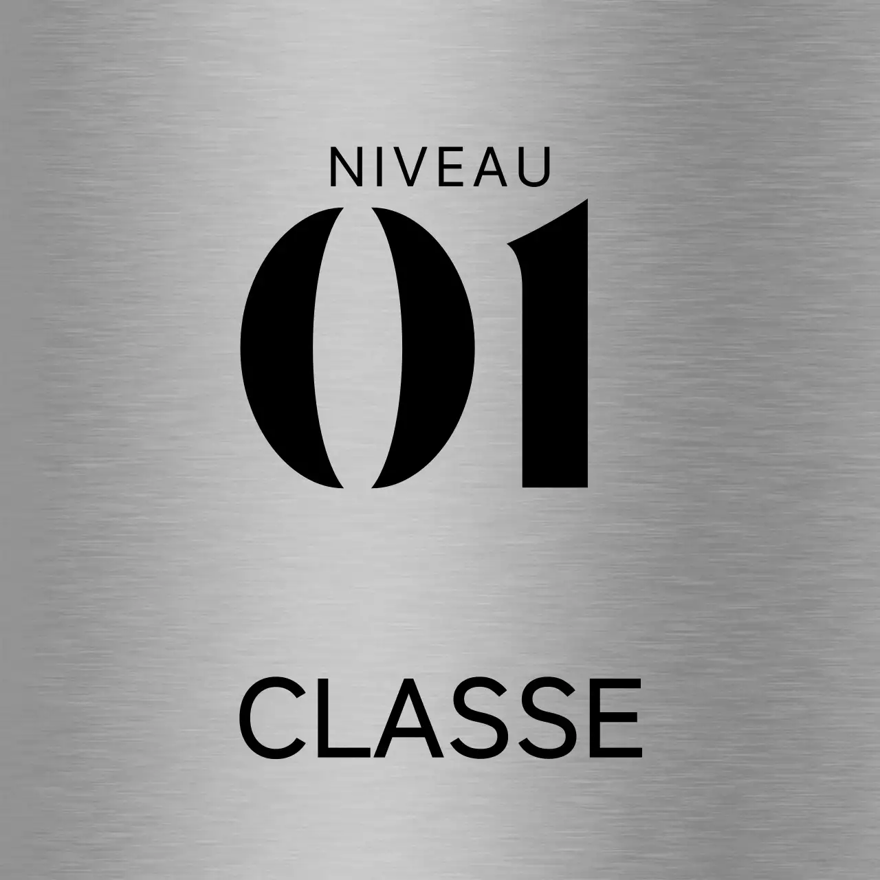 Signalétique simple avec texte noir du nom de la classe de l'école