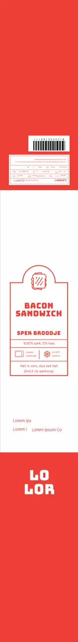 Rode schoon geïllustreerde sandwich etiketten