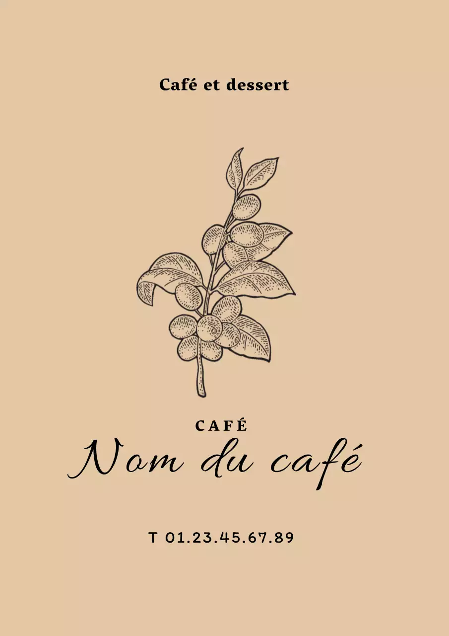 Illustration beige promotion café vintage