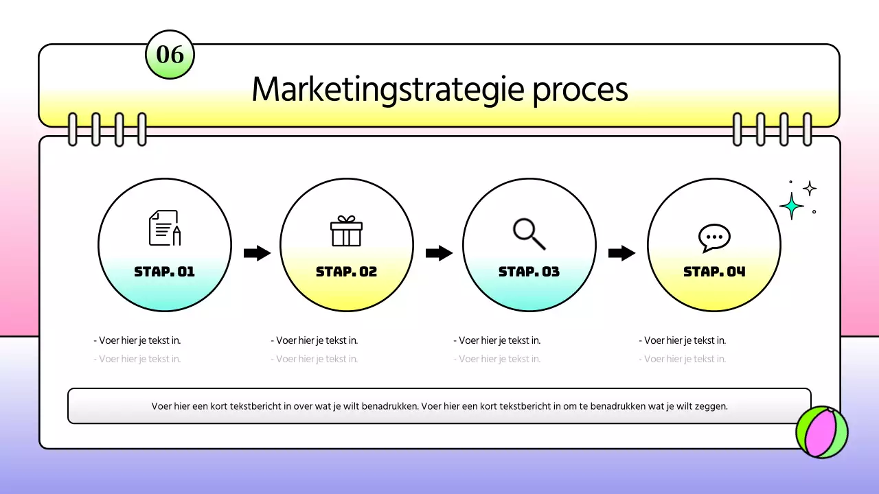 Kitscherig strategierapport met een vakantiedagboekconcept