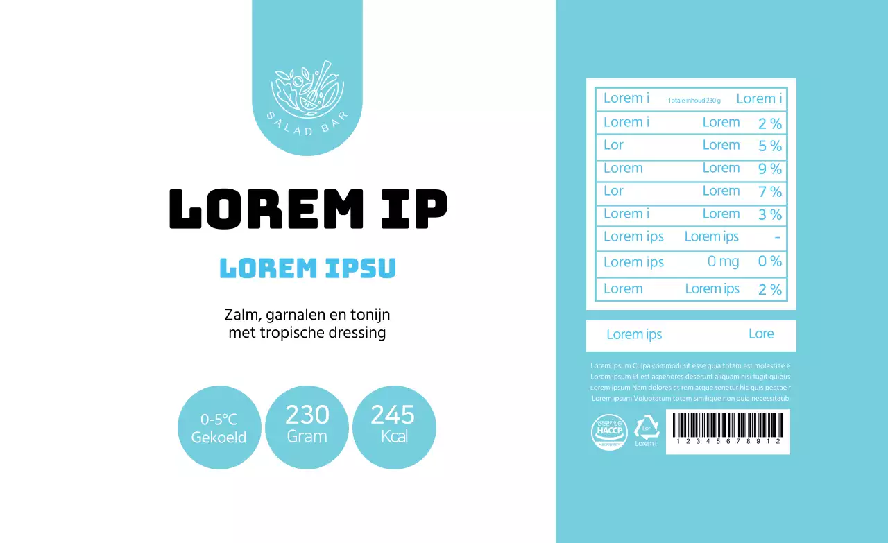 Lucht illustratie salade voedsel etiketten