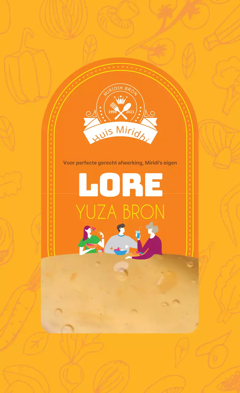 Oranje fotografisch vintage etiket met citroensaus