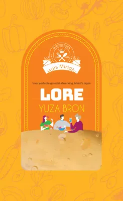 Oranje fotografisch vintage etiket met citroensaus