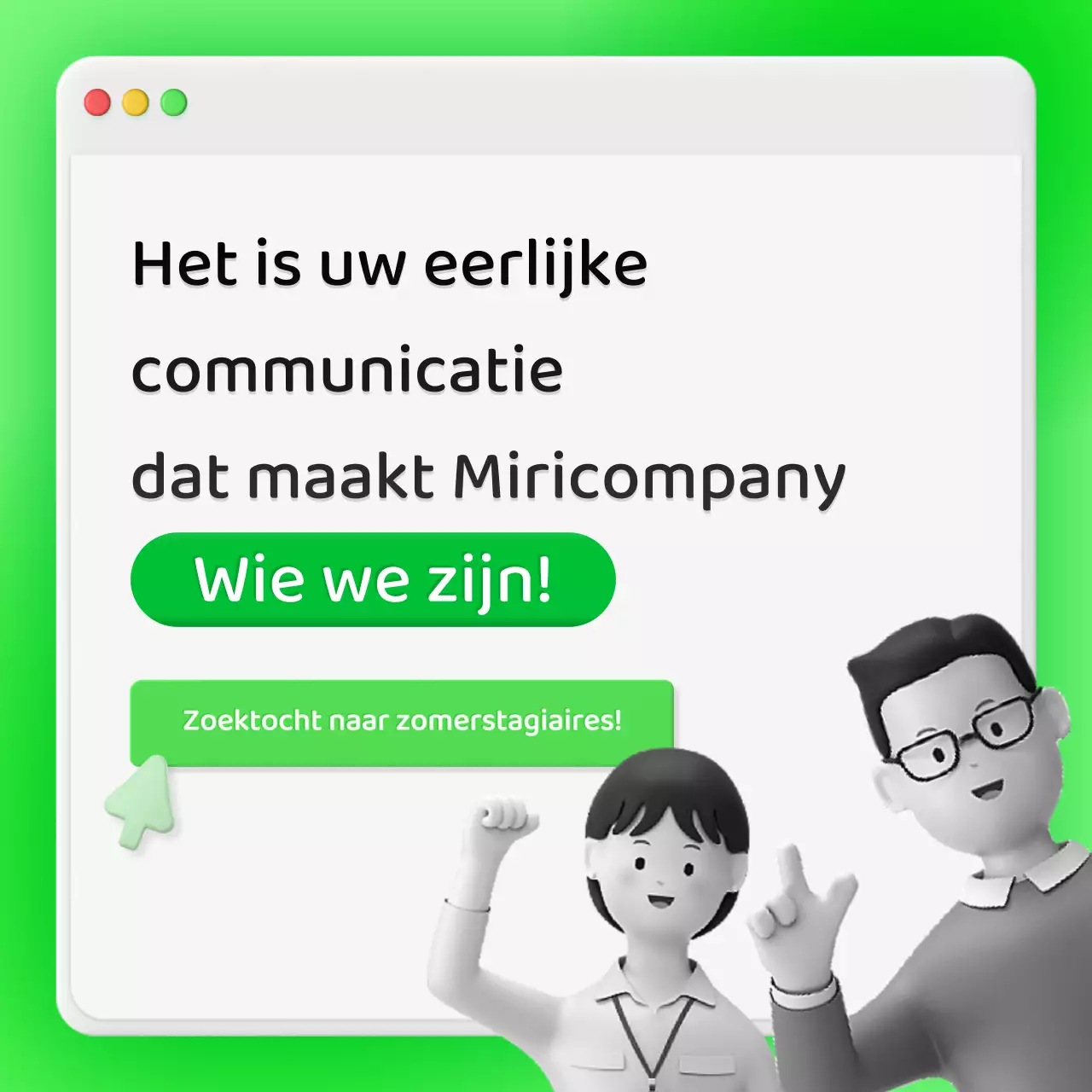 Zakelijke feedback op een neongroen intern chatvensterconcept