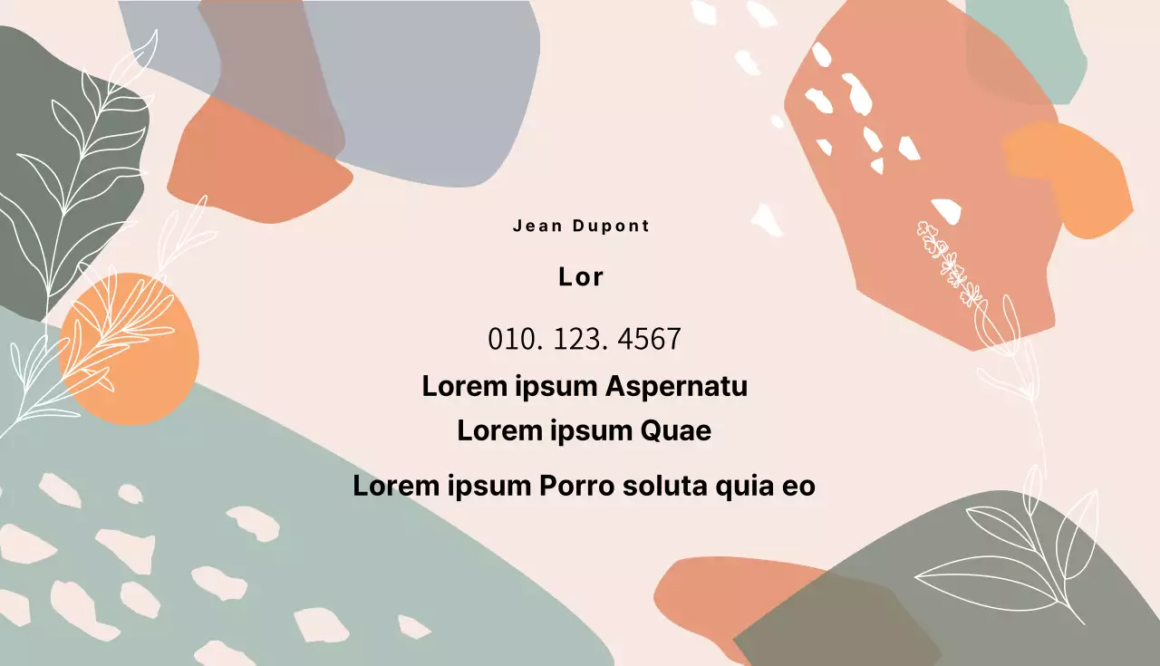 Carte de visite d'un atelier d'illustration orange-rose