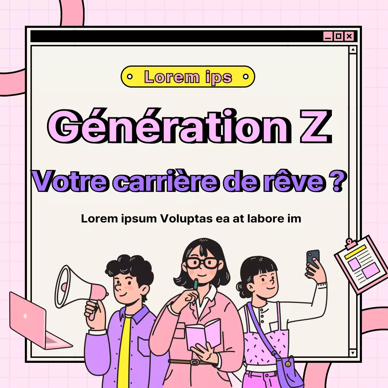 Illustrations au pastel Carrières préférées de la génération Z
