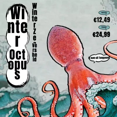 Sashimi in de blauwe zee Winter seizoensoctopus