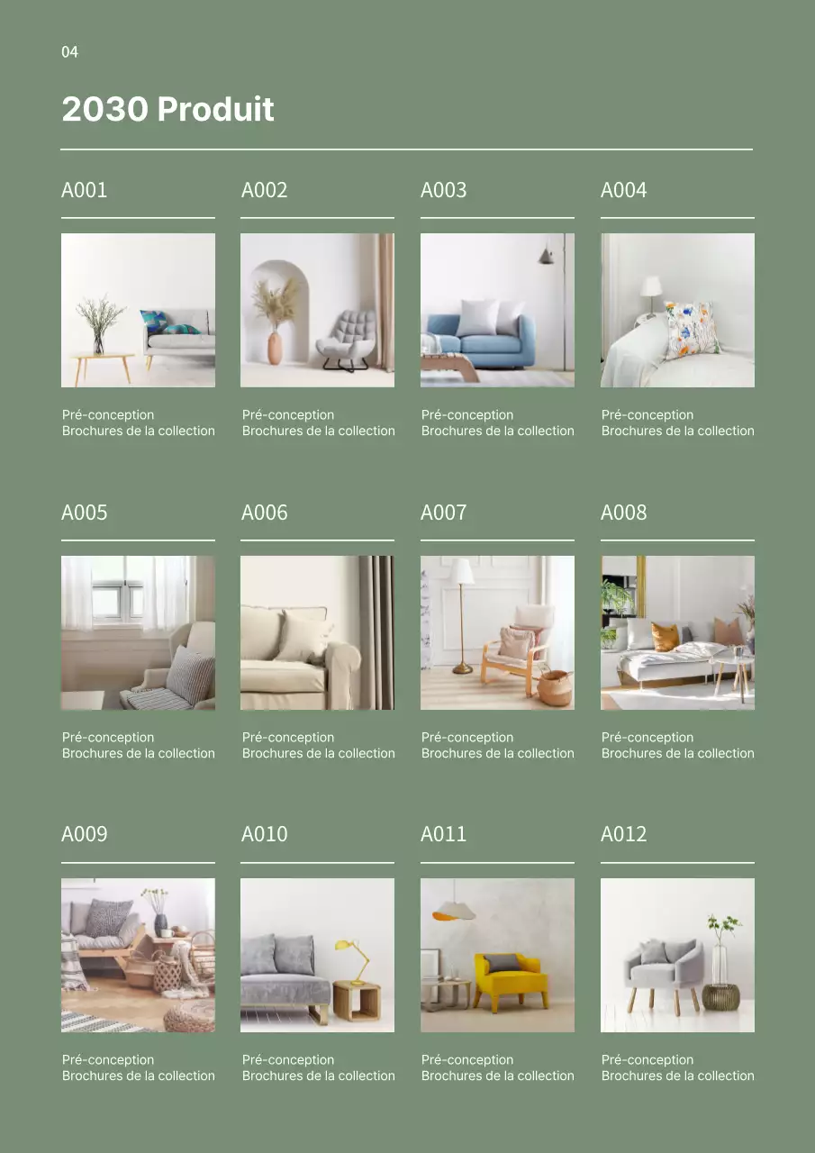 Déclaration de marque pour le mobilier moderne vert et blanc