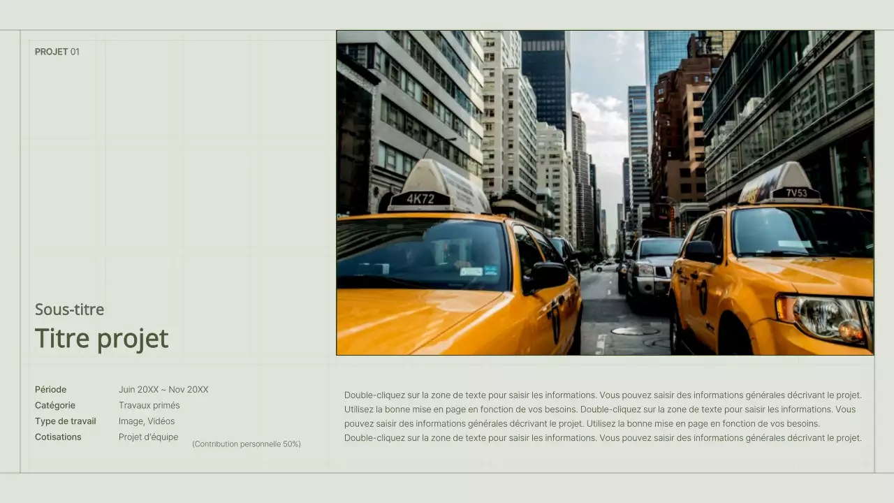 Le portfolio d'un spécialiste du marketing de contenu avec un concept de grille simple et vert