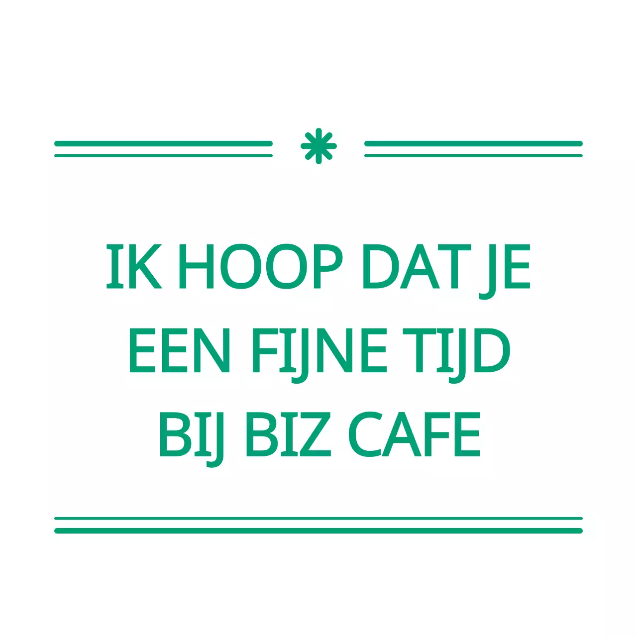 Groen, emotionele tekst briefpapier stijl cafe