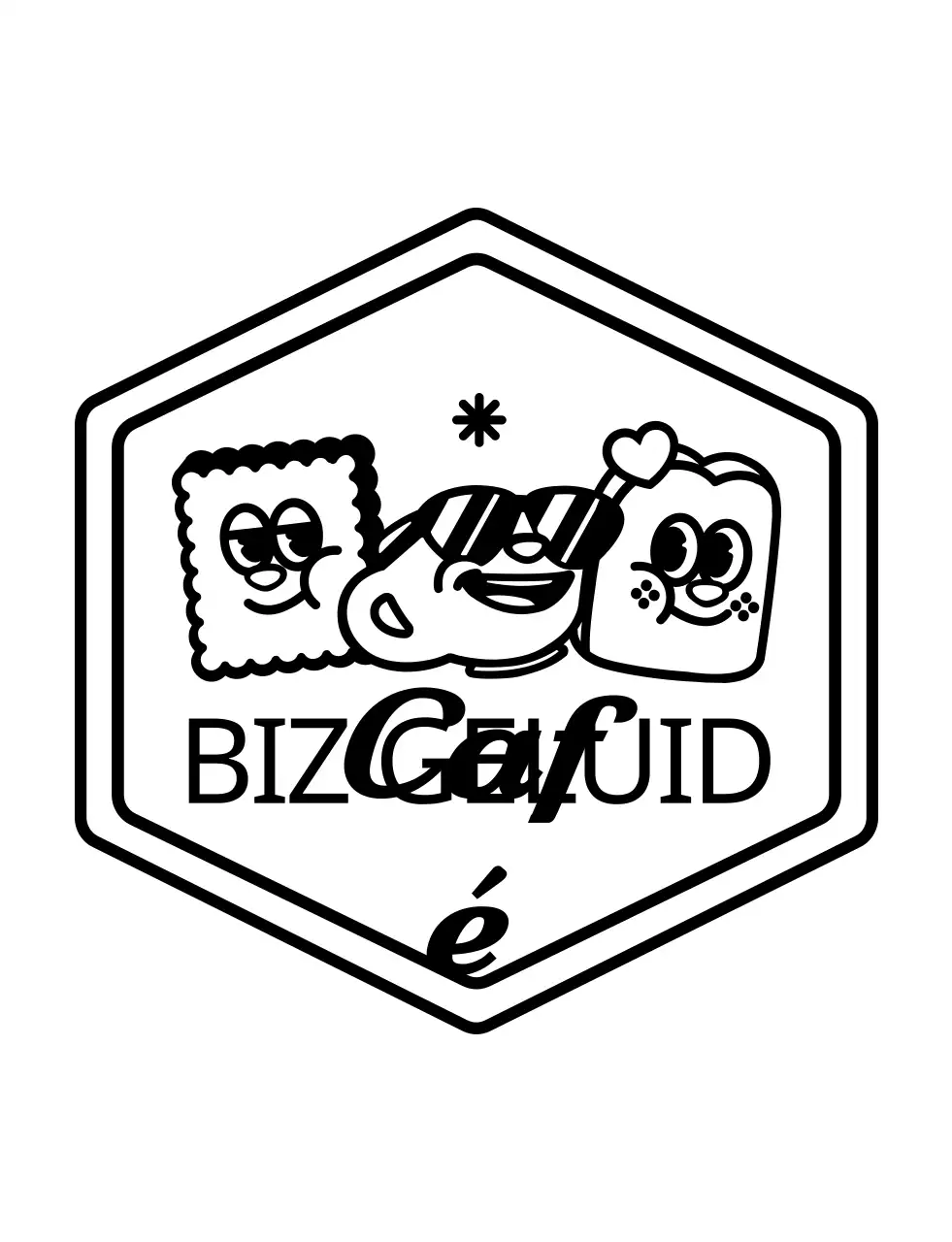 Eenvoudig en schattig geïllustreerd embleem logo stijl cafe